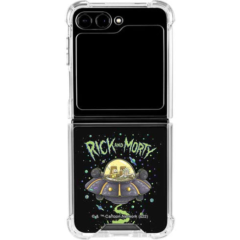 Adult Swim Rick and Morty Spaceship Galaxy Z Flip6 Clear Case